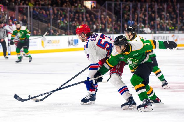 Kitchener Rangers' Trent Swick in action