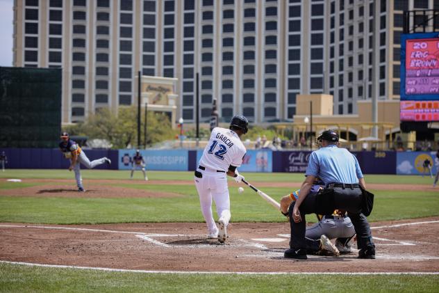 Biloxi Shuckers' Eduardo Garcia at bat