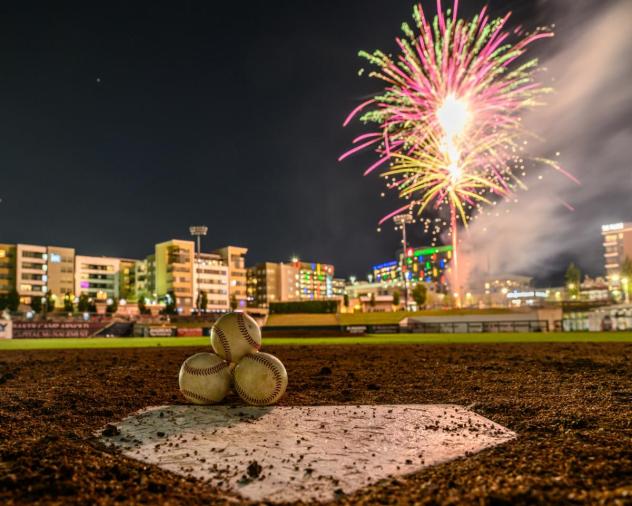 Fireworks over Regions Field, home of the Birmingham Barons