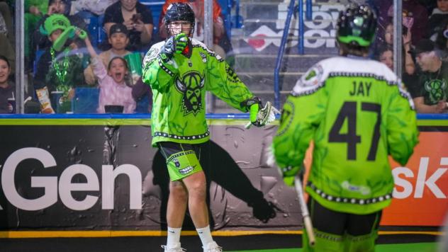 Saskatchewan Rush react after a score