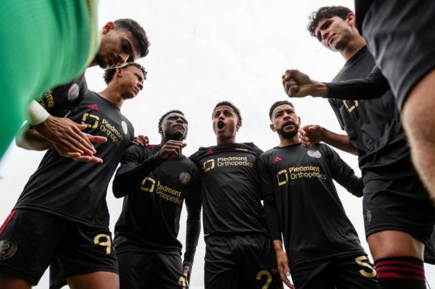 Atlanta United 2 in the huddle