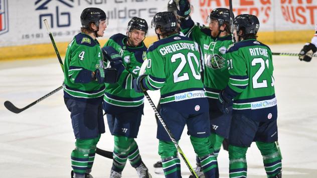 Maine Mariners celebrate a goal