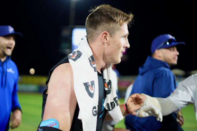 Pensacola Blue Wahoos' Jacob Berry on game night