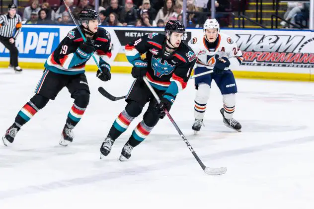 Caden Price with the Kelowna Rockets