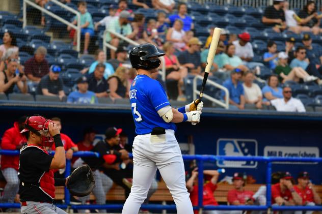 Biloxi Shuckers' Mike Boeve at bat