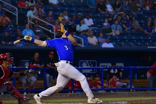Biloxi Shuckers' Mike Boeve at bat