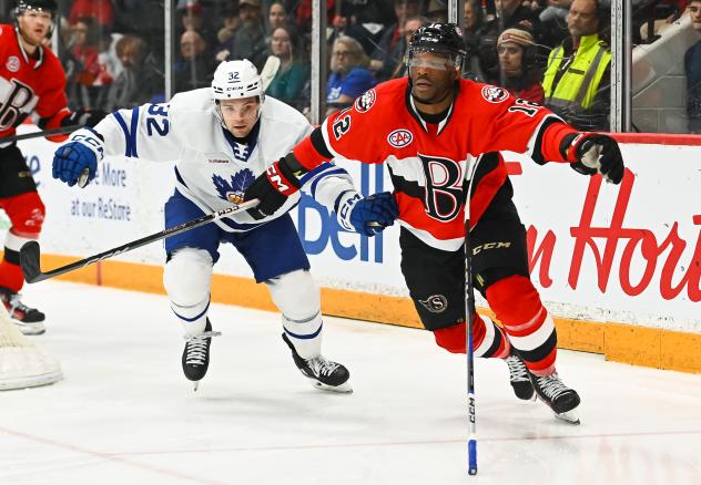 Belleville Senators left wing Bokondji Imama vs. the Toronto Marlies