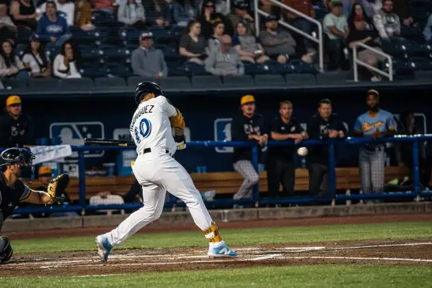 Biloxi Shuckers' Carlos Rodriguez at bat
