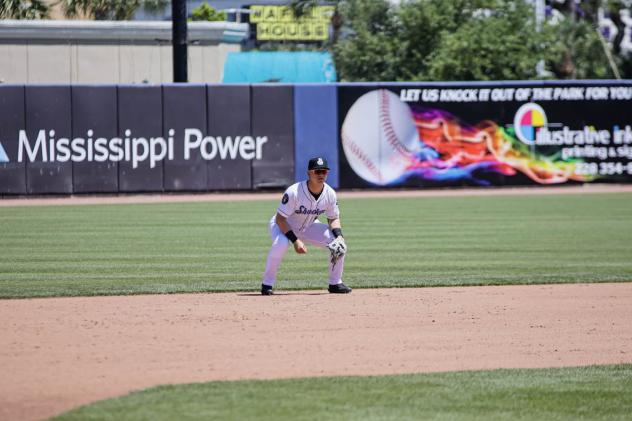 Biloxi Shuckers third baseman Mike Boeve