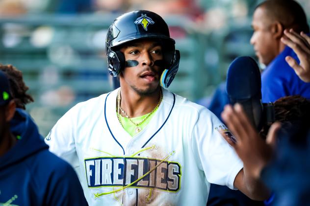 Columbia Fireflies' Austin Charles on game night