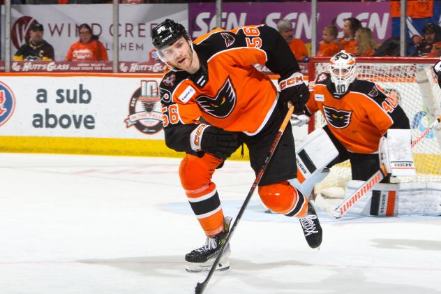 Jacob Gaucher skating with the Lehigh Valley Phantoms