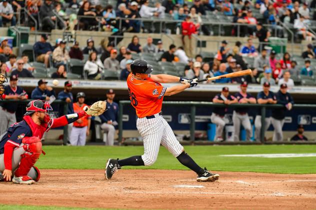 Somerset Patriots' DJ LeMahieu at bat