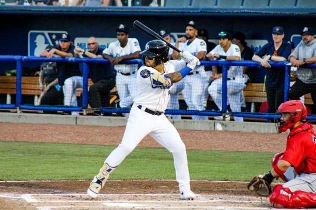 Biloxi Shuckers' Carlos Rodriguez at bat