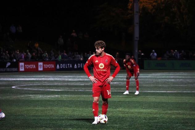 Phoenix Rising FC's Emil Cuello on the field