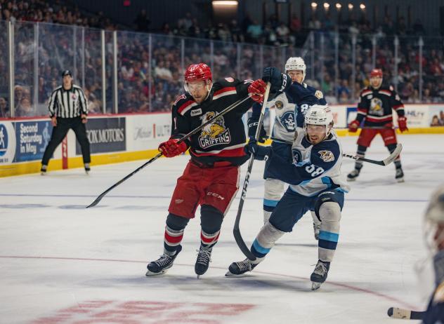 Grand Rapids Griffins battle the Milwaukee Admirals