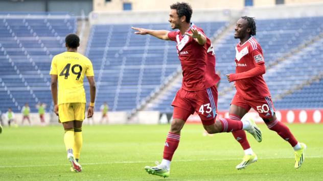 Chicago Fire FC II's Jaylen Shannon and Christian Koffi on game night