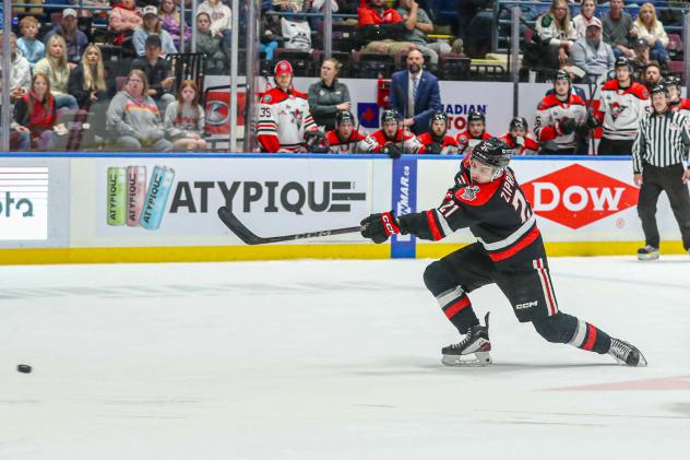 Moose Jaw Warriors' Aiden Ziprick in action