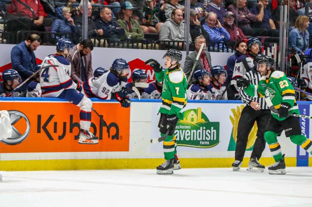 London Knights' Easton Cowan on game night