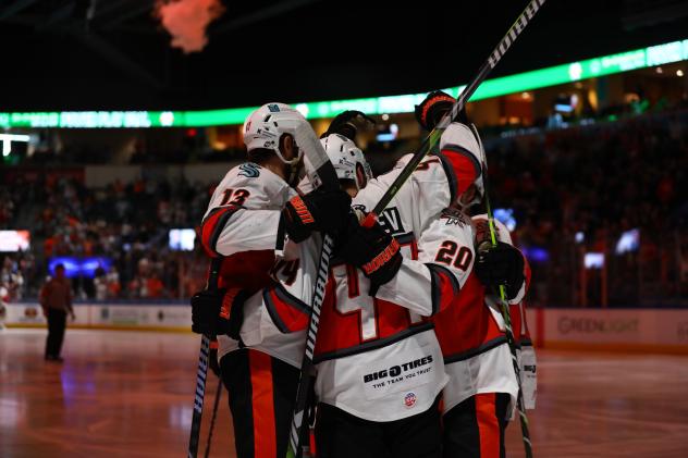 Kansas City Mavericks celebrate win
