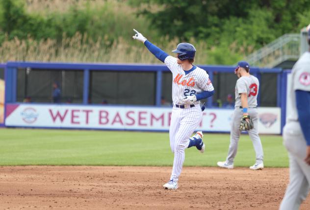Brett Baty of the Syracuse Mets circles the bases