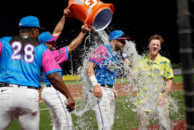 Pensacola Blue Wahoos celebrate win