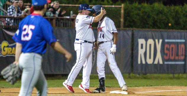 St. Cloud Rox' Nick Studdard congratulates Francesco Barbieri