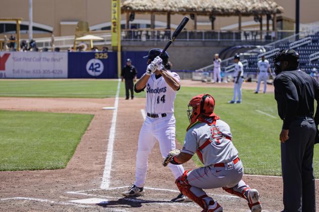 Biloxi Shuckers' Noah Campbell at bat