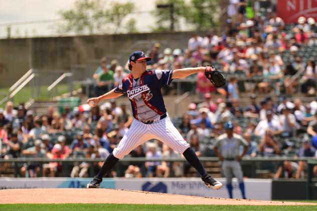 Gerrit Cole pitching for the Somerset Patriots