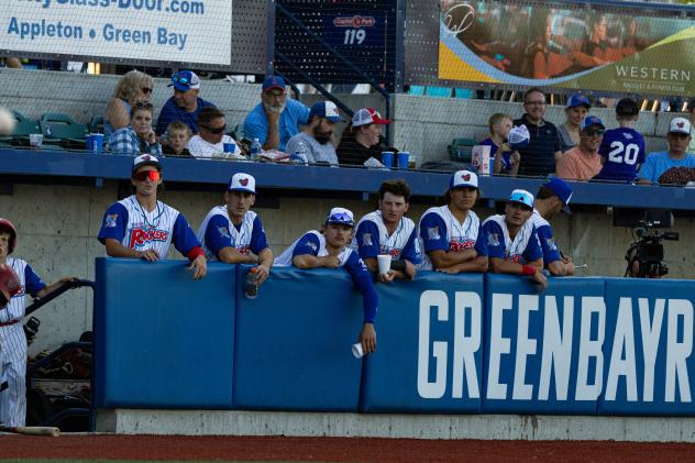 Green Bay Rockers watch the action from their dugout