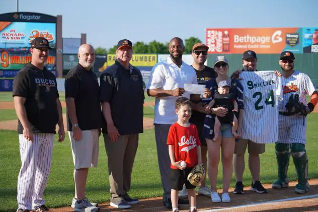 Long Island Ducks celebrate their 9 millionth fan