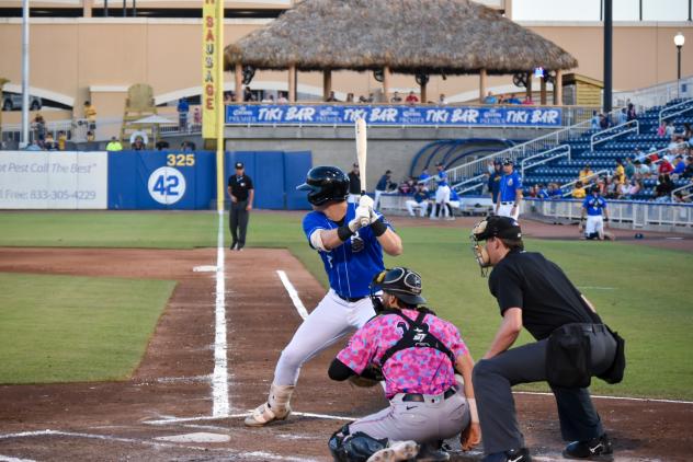 Mike Boeve at bat for the Biloxi Shuckers
