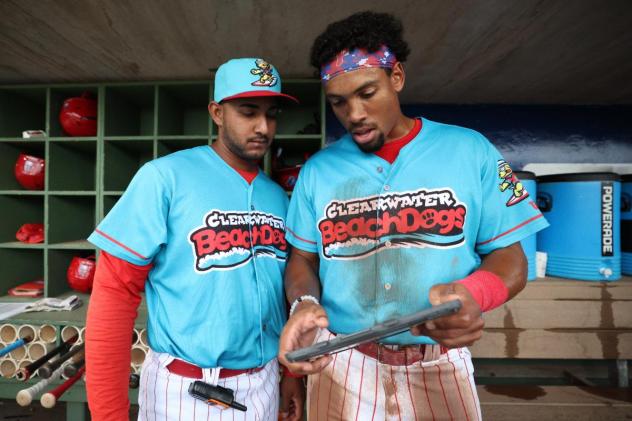 Clearwater Threshers in their BeachDogs jerseys