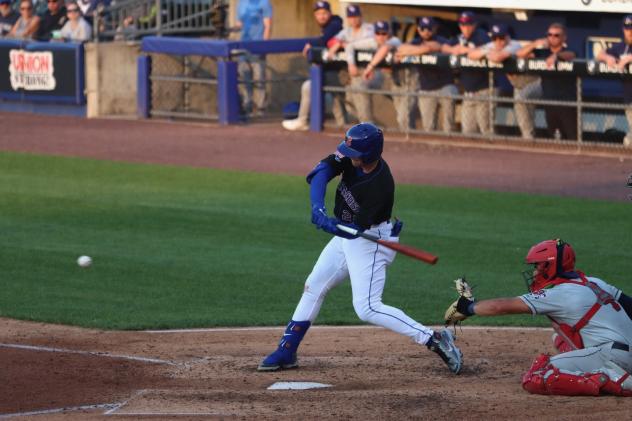 Brett Baty of the Syracuse Mets eyes a pitch