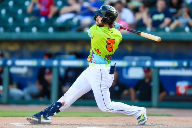 Columbia Fireflies' Blake Mitchell at bat