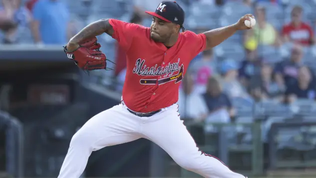 Mississippi Braves' Luis De Avila in action