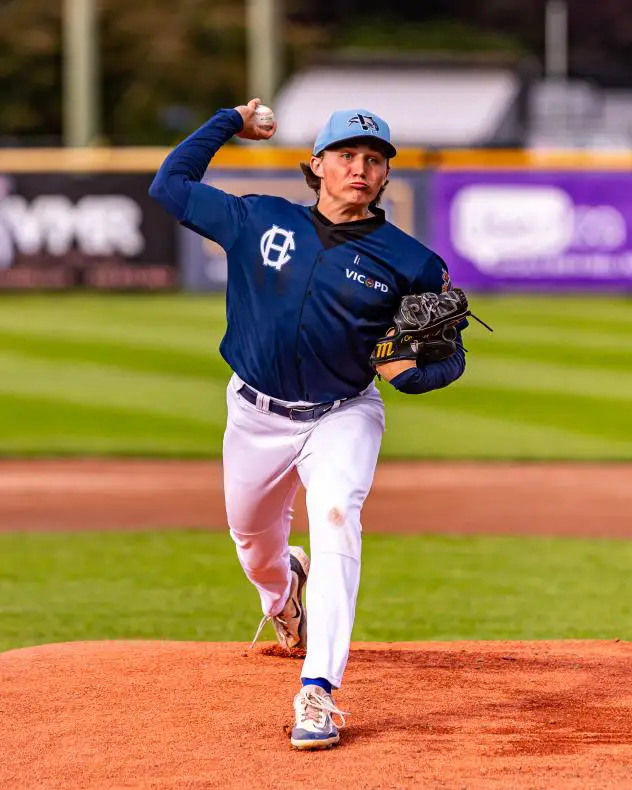 Victoria HarbourCats' Ryne Palmer on the mound