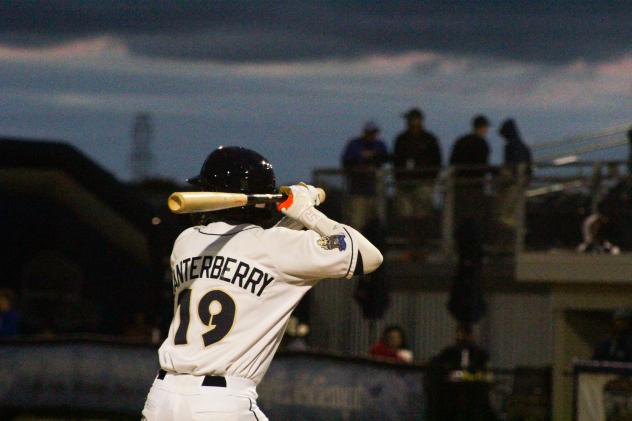 Donavan Canterberry at bat for the Fond du Lac Dock Spiders