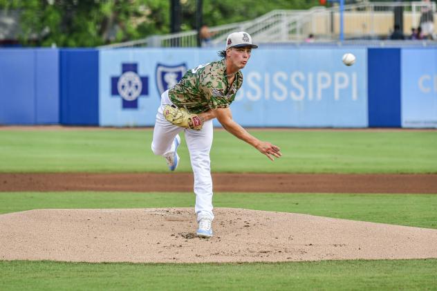 Biloxi Shuckers' Brett Wichrowski on the mound