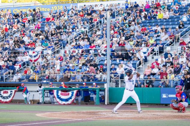 Everett AquaSox outfielder Jared Sundstrom at bat
