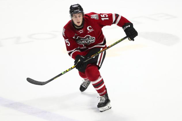 Forward Braeden Bowman with the Guelph Storm