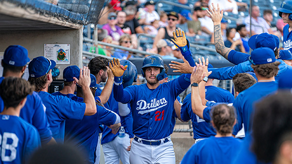 Tulsa Drillers' Griffin Lockwood-Powell celebrates win