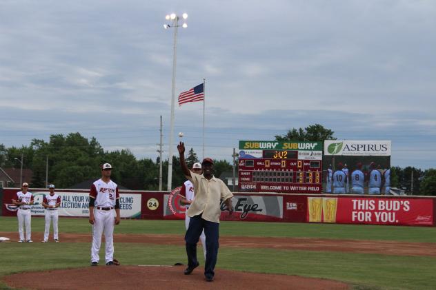 Moe Hill is recognized by the Wisconsin Rapids Rafters