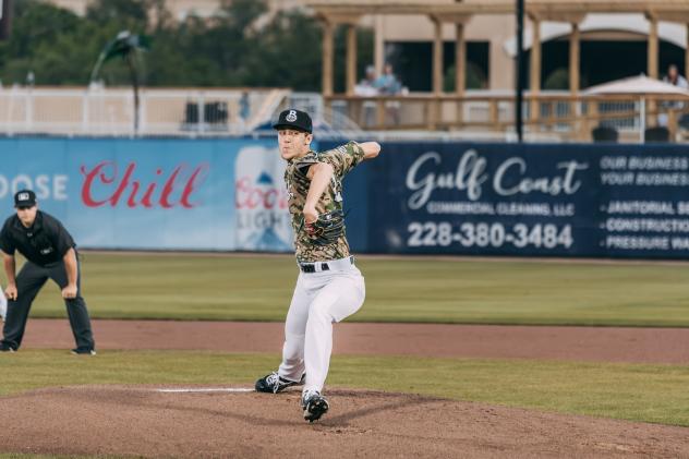 Biloxi Shuckers' Jacob Misiorowski in action
