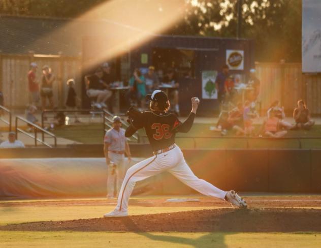 Rome Braves' Isaac Gallegos on the mound