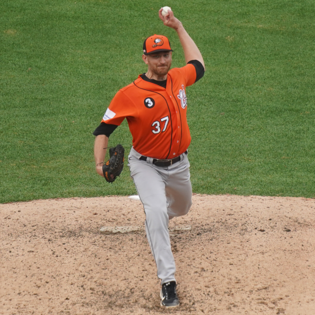 Long Island Ducks' Mike Montgomery on the mound