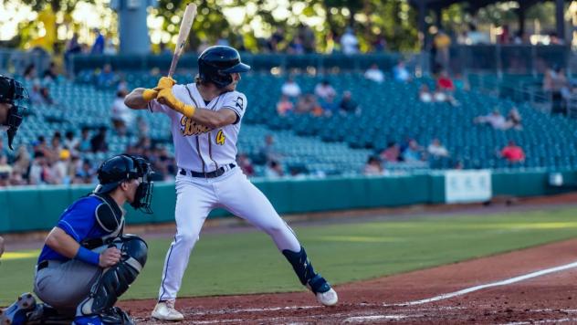Montgomery Biscuits outfielder Dru Baker at bat