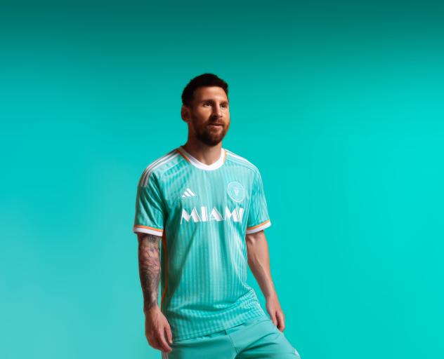 Lionel Messi in Inter Miami CF's third kit, part of the Archive Collection