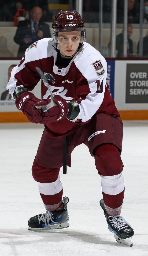 Caden Taylor of the Peterborough Petes