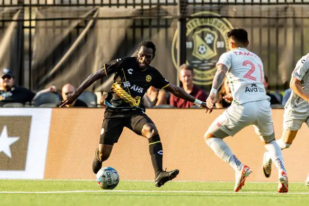 Pittsburgh Riverhounds SC left back Junior Etou