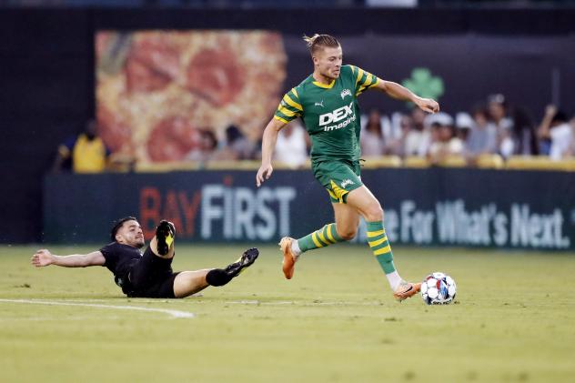 Midfielder Charlie Dennis with the Tampa Bay Rowdies
